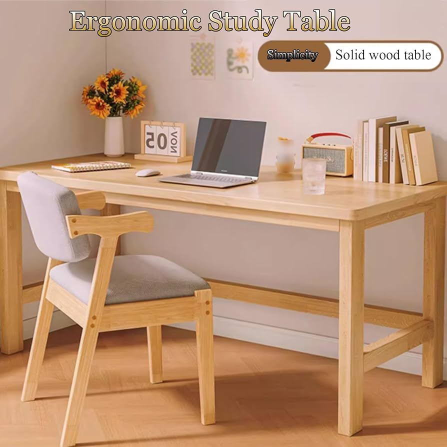 事務机・学習机 Pine Wood Student DESK with Free Chair Amazon.com: FCD Wood Adjustable Height Kids Study Desk with