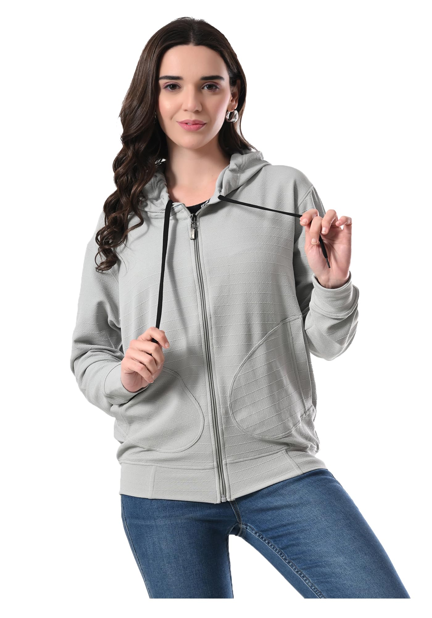 Women Solid Warm Zipper Open Hoodie Jacket for Winter (Pack of 1)-picture-32