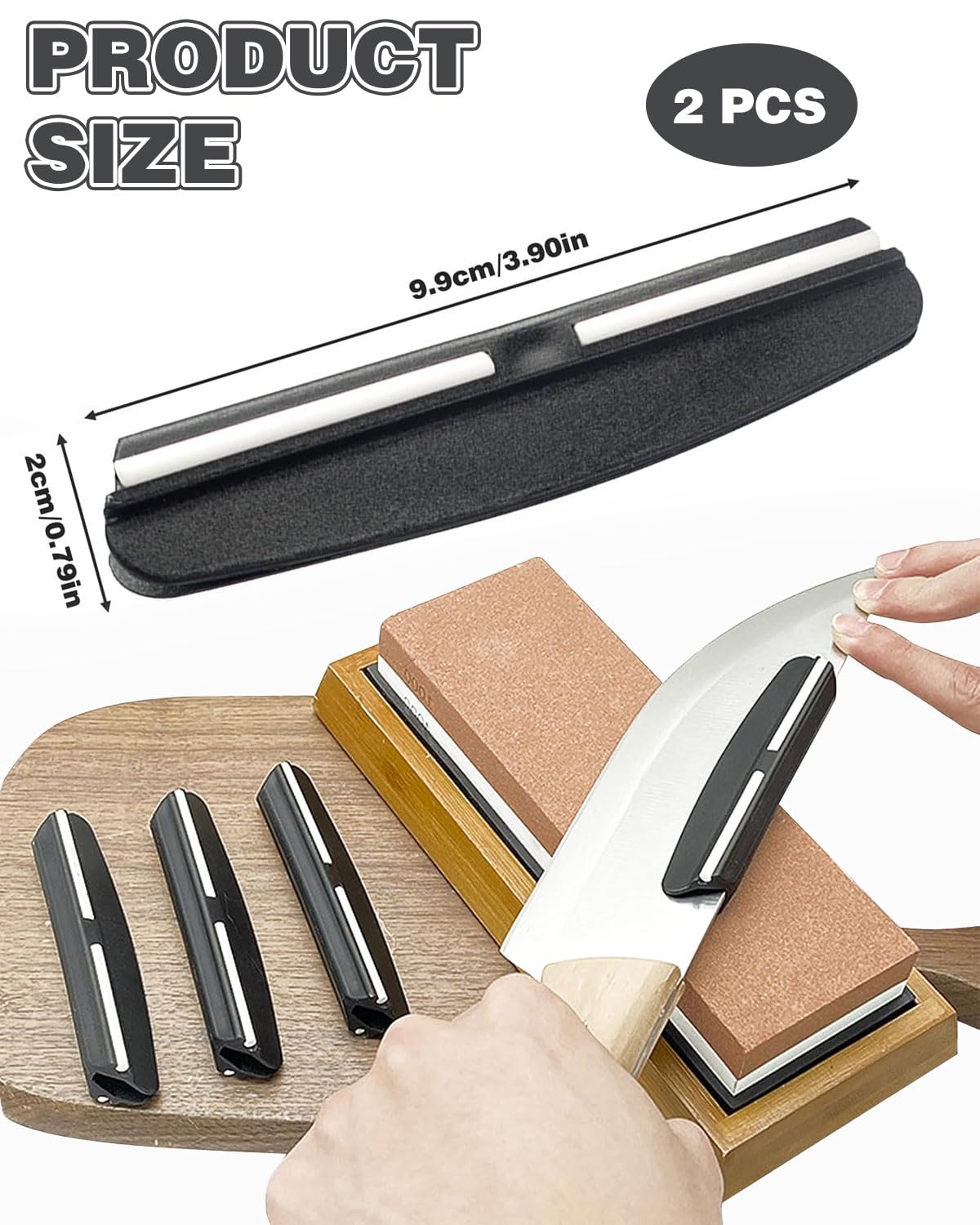 2 pièces Guide d'Affûtage de Couteaux Aide au Ponçage Guide d'Angle Affutage Outils pour Affûtage sur Pierre à Aiguiser(noir)