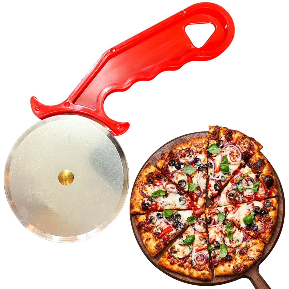 Pizza Cutter Wheel for Kitchen, Stainless Steel, Professional Grade (1)
