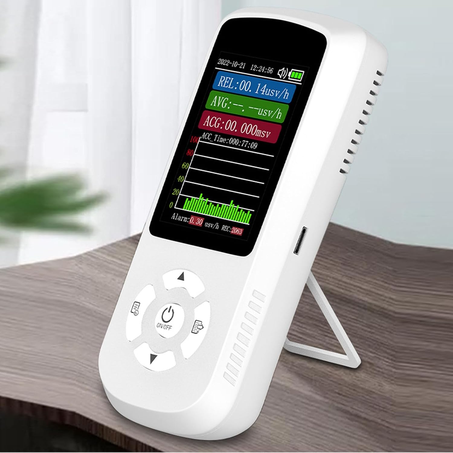 Hyuduo Counter Nuclear Radiation Detector Handheld Radiation Dosimeter with 2.8 Inch LED Display for X Y β Rays Detection Built in Buzzer and Energy Compensation Tube