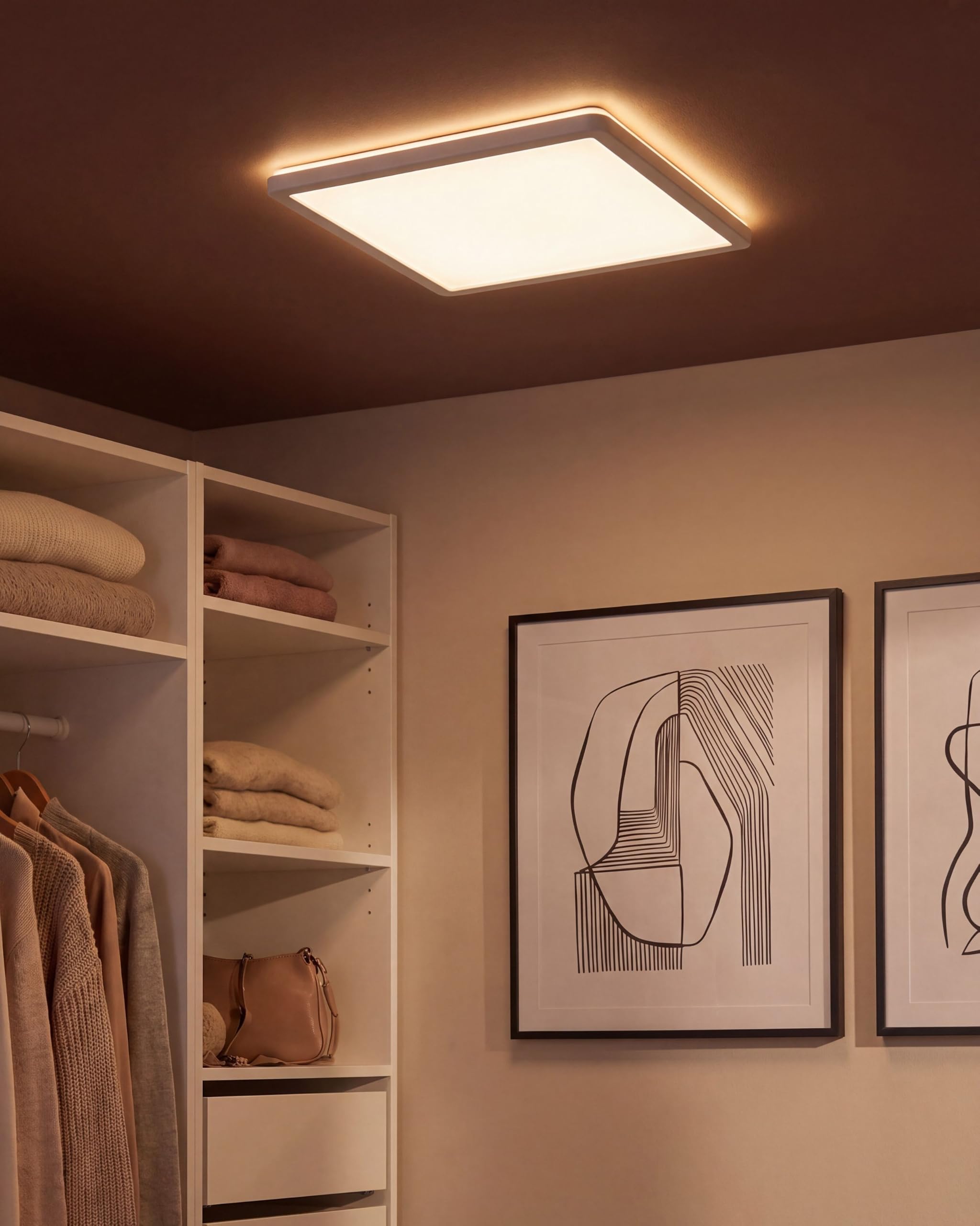 Lampa sufitowa płaska plafon kwadratowy LED panel natynkowy 42 cm biały Tivora