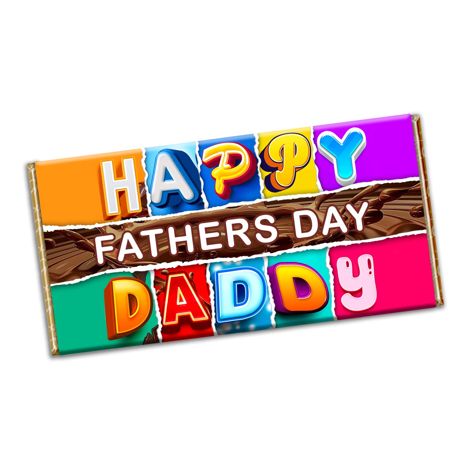 Happy Fathers Day Daddy Chocolate Bar Wrapper Novelty Gift for Dad stepdad #003 (without chocolate)