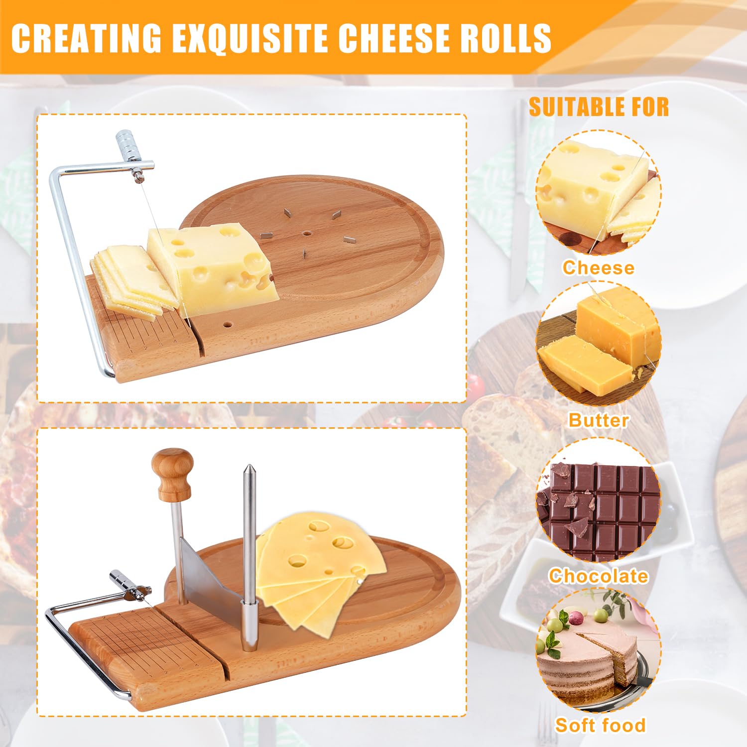 Amazon.com: Cheese Slicer, Stainless Steel Wheel with Handle