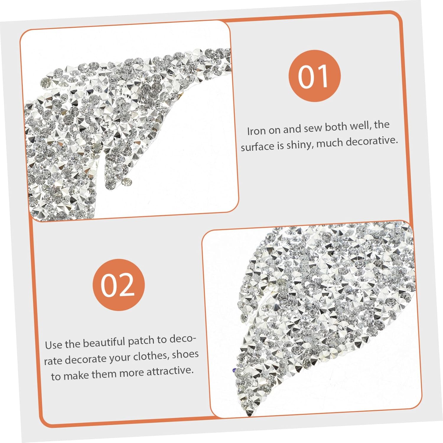 Rhinestone Embellishments for Crafts Iron on Leaf Patch Applique Patches Rhinestone