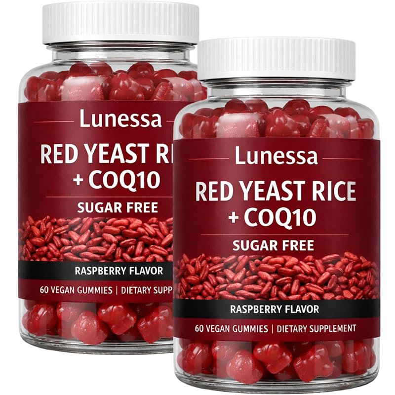SUBMETIC Suplemento de Arroz Vermelho Fermentado com CoQ10, 2400 mg + 200 mg, 60 gomas, pacote com 2