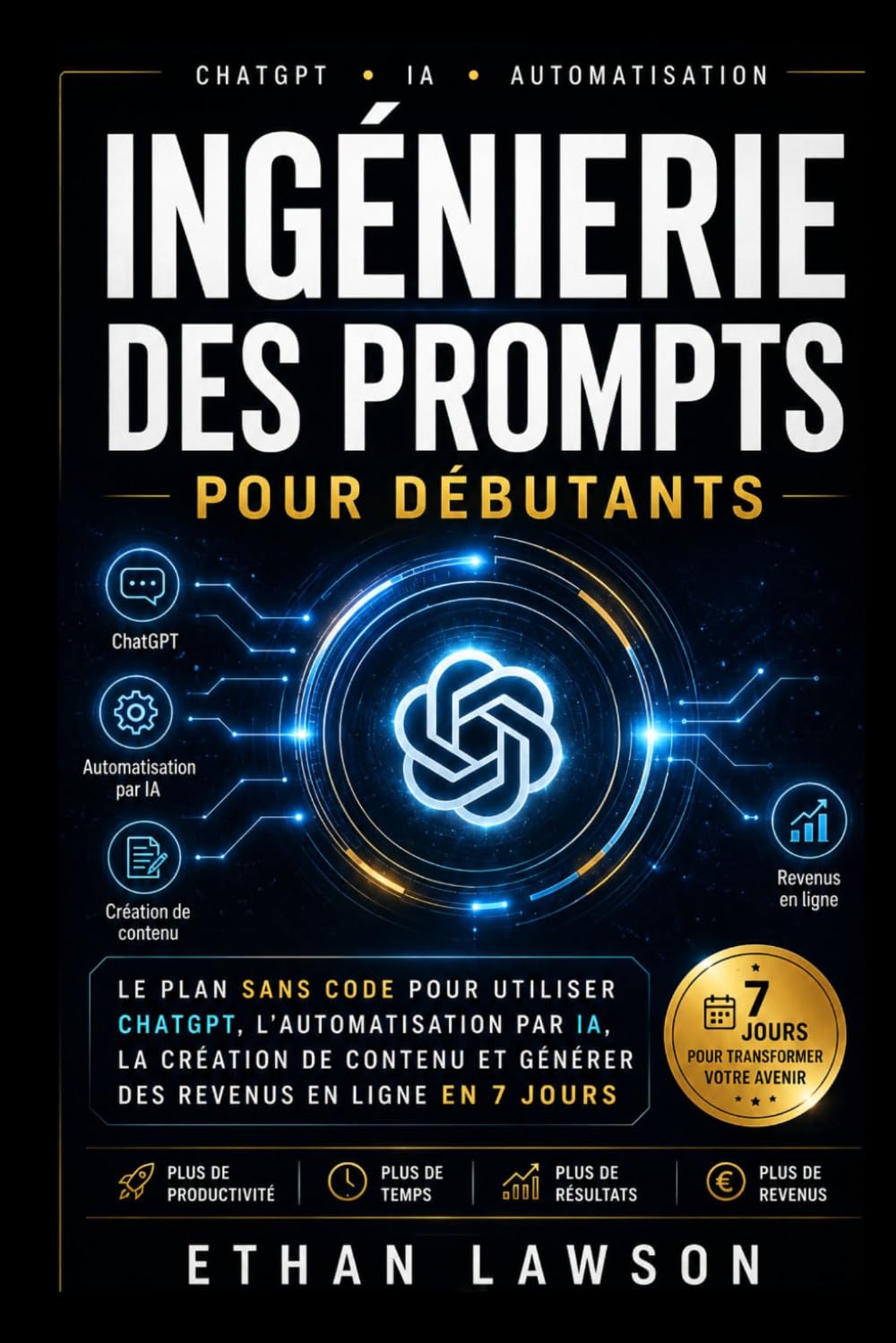 Ingénierie des Prompts pour Débutants: e plan sans code pour utiliser ChatGPT, l'automatisation par IA, la création de contenu et générer des revenus en ligne en 7 jours