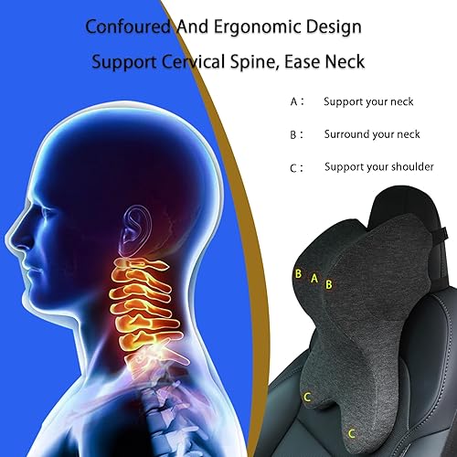 Miniatura 2 de Almohada para el cuello del coche para conducir silla de juegos, almohada para reposacabezas de silla de oficina, almohada para el cuello, diseño