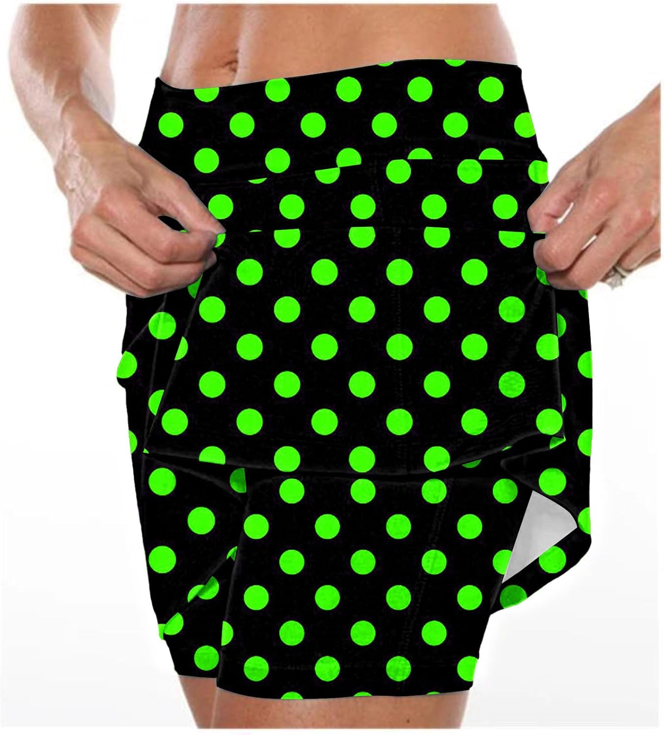 Shorts for Women Summer Polka Dot High Wasited Yoga Skirts Casual Lightweight Workout Tennis Flowy Beach Short Pants - Image 2