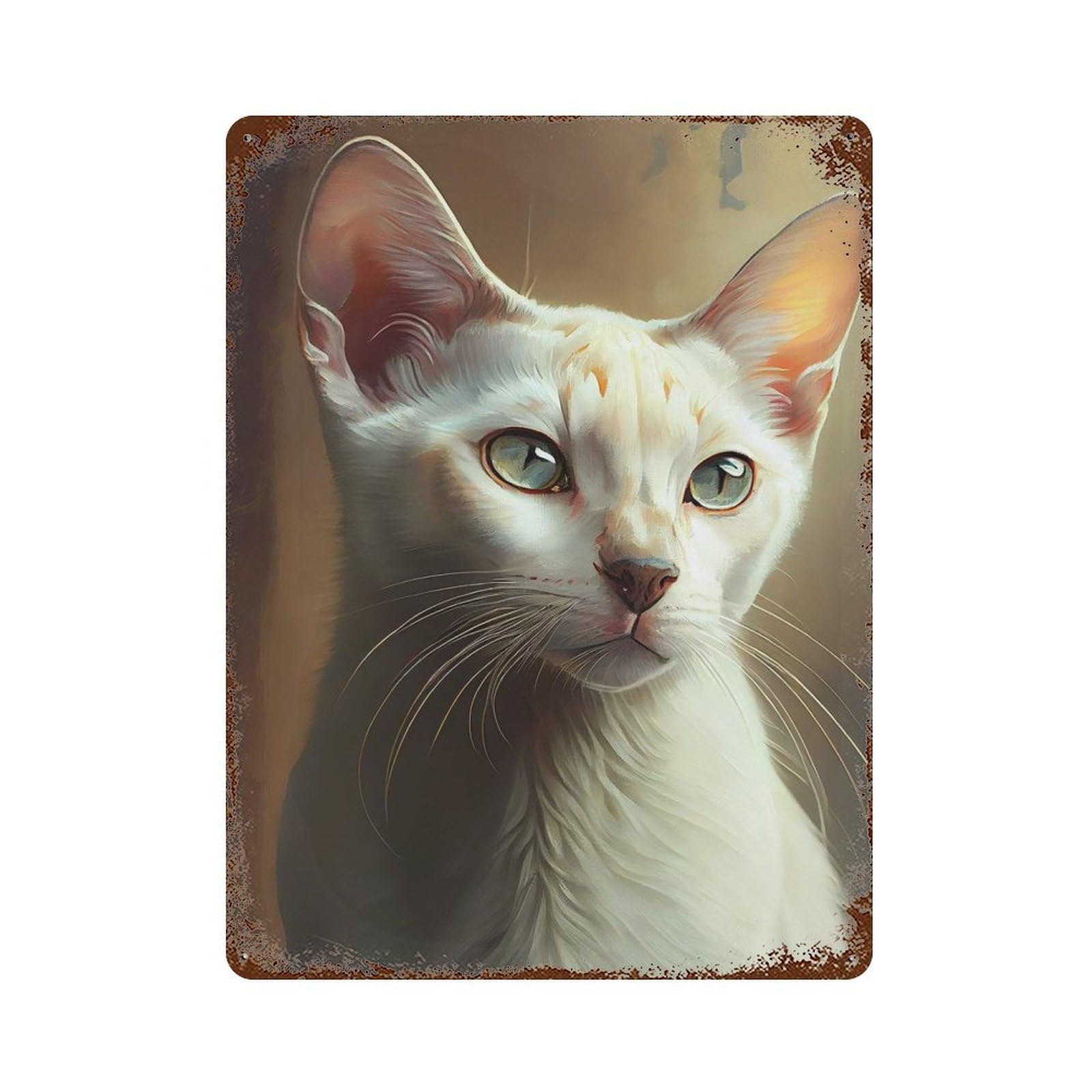 Colorpoint Shorthair Cat Rustic Tin Plaque 15.7"x11.8", Ideal for Cafe, Home Bar And Lounge Decor