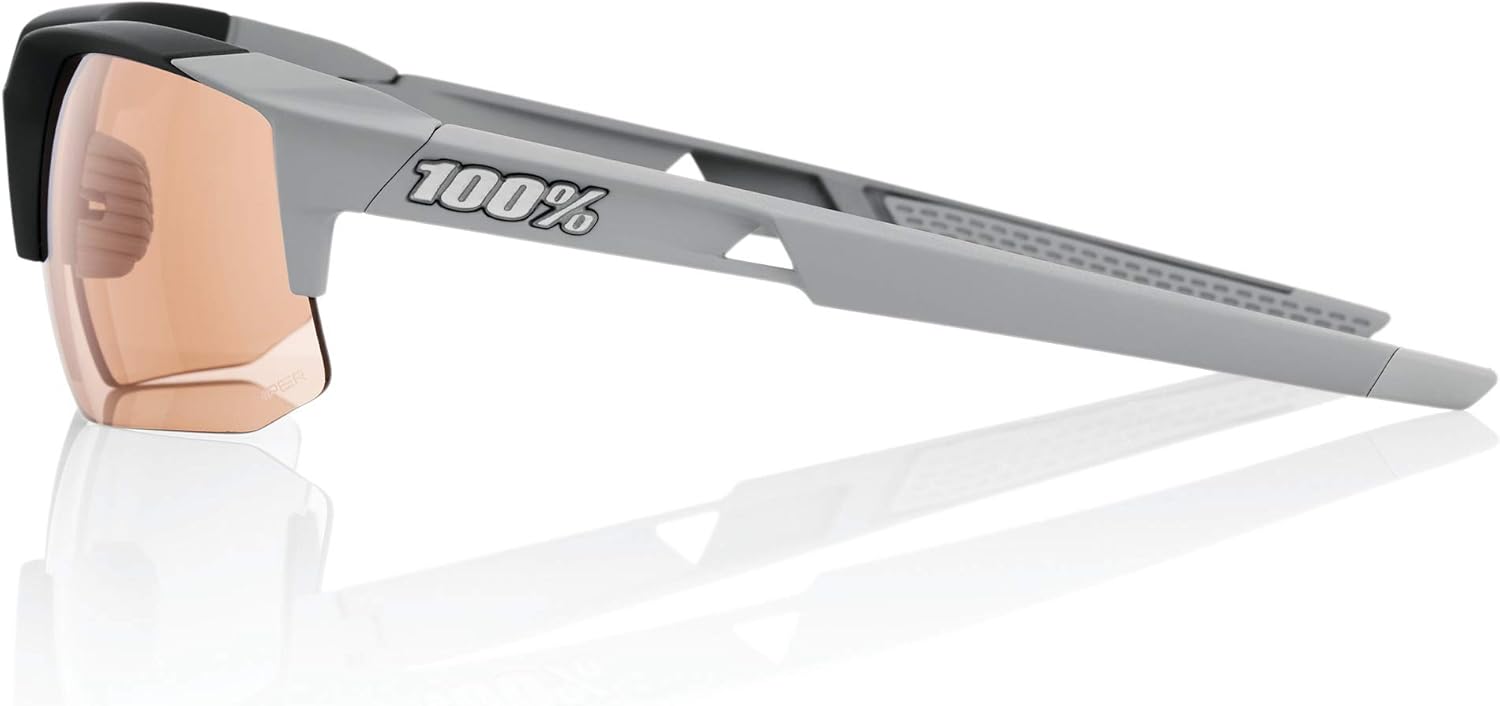 100% Speedcoupe Sport Performance Sunglasses - Sport and Cycling Eyewear (Soft TACT Stone Grey - HiPER Coral)