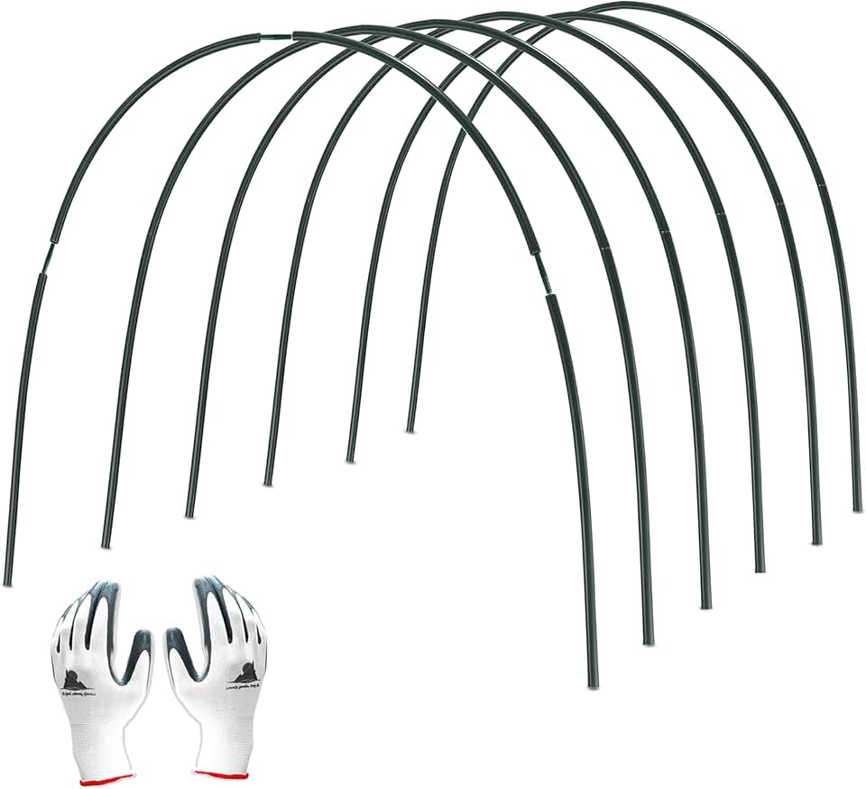 Gardzen Garden Hoops for Raised Beds Greenhouse Hoops, DIY Kit for Row Cover Garden Netting, All Season Plant Protection, 24 Pcs