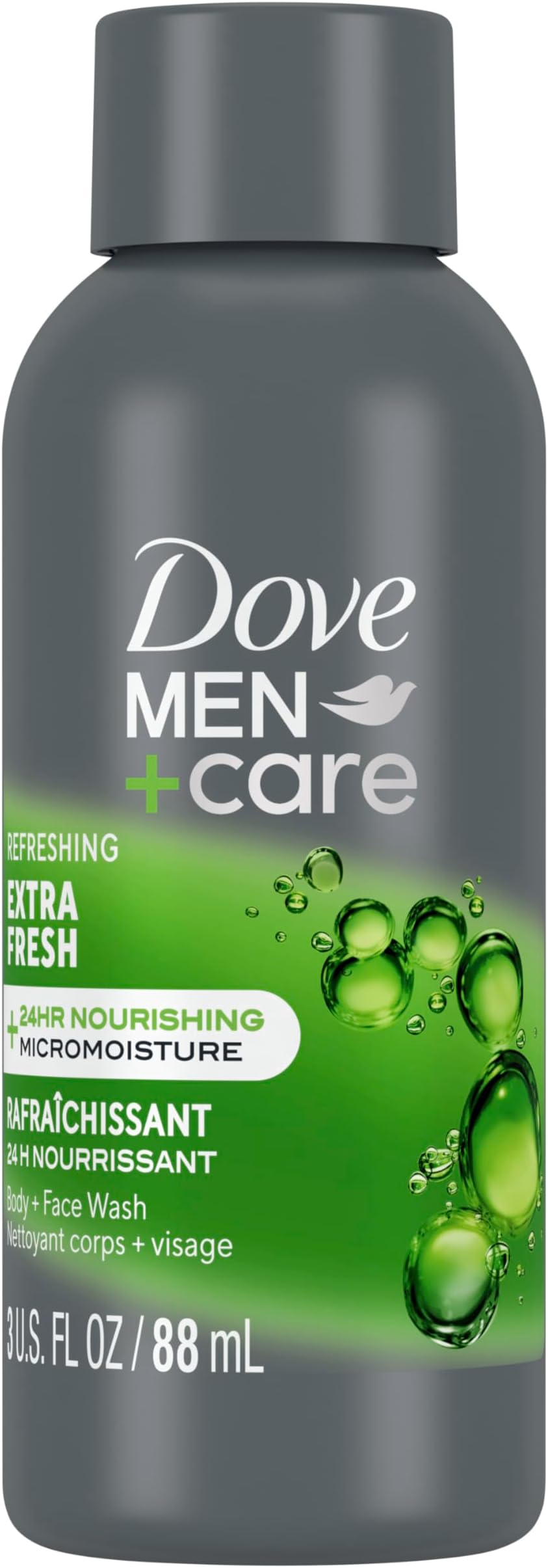 Dove Refreshing Extra Fresh with 24-Hour Nourishing Body Wash for Men 3 oz