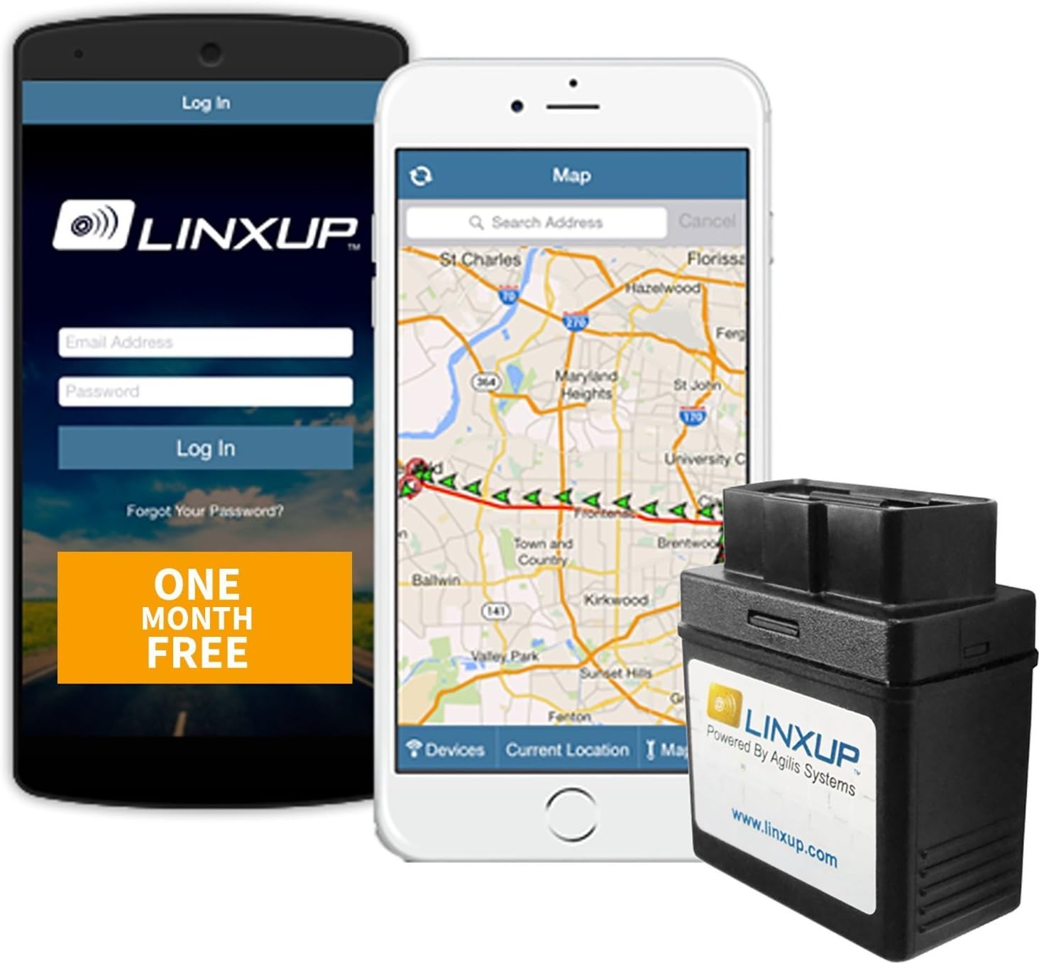 Linxup OBD with FREE Month of 3G GPS Service & GPS System, Vehicle Tracking Device, Car GPS LPAAS1P1