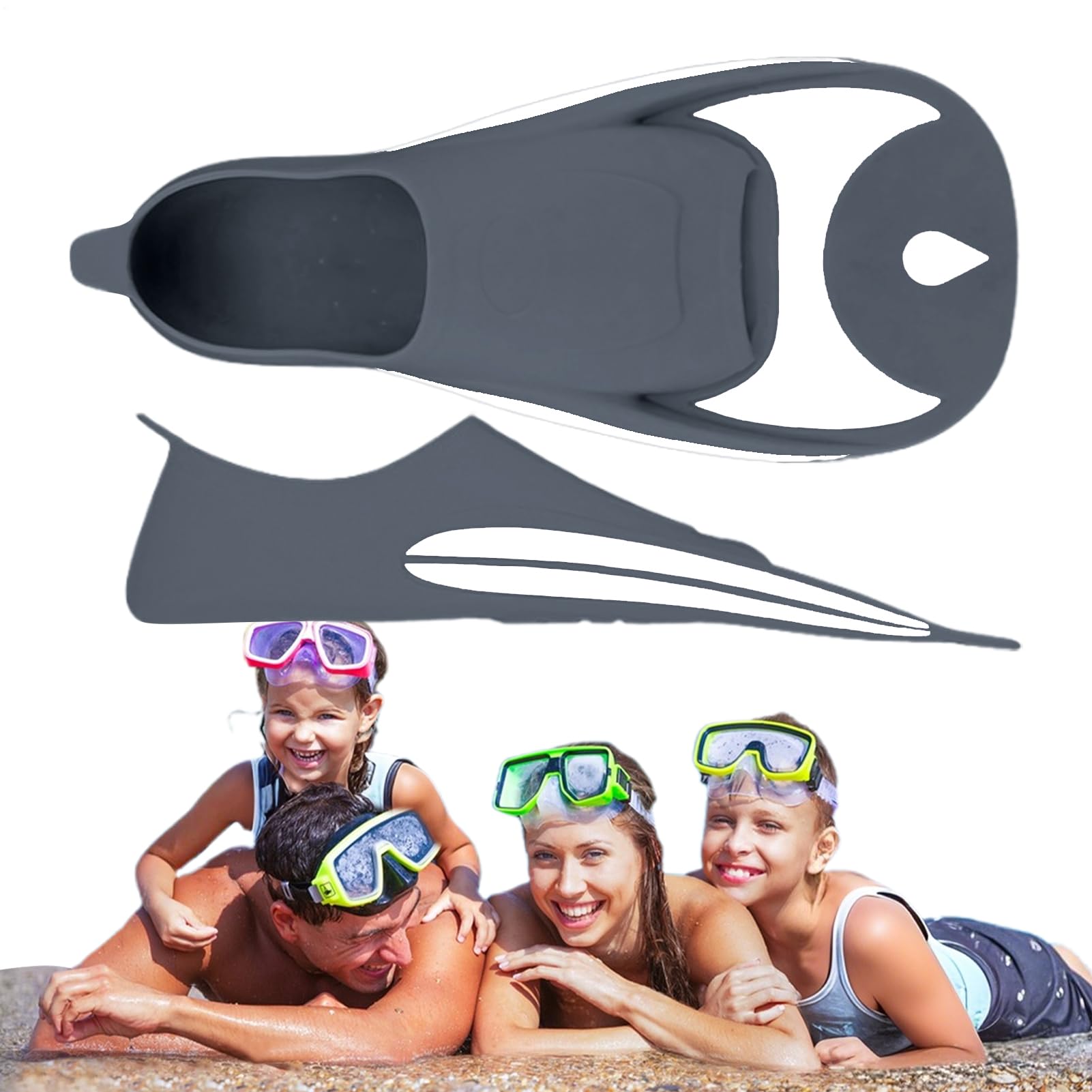 Pinne galleggianti, attrezzatura per apnea, snorkeling, attrezzatura sportiva per adulti, bambini, spiaggia, piscina, vacanze, sport acquatici e sviluppo delle abilità