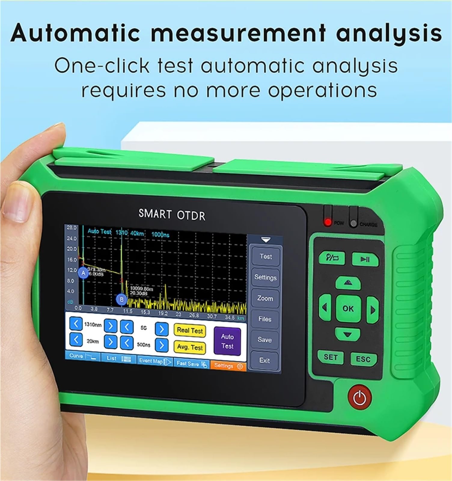 OTDR Fiber Optic Otdr-messgerät Mit 9 Funktionen VFL OLS OPM Ereignis Karte 22/24dB for 80km Fiber Kabel Ethernet tester(UPC)