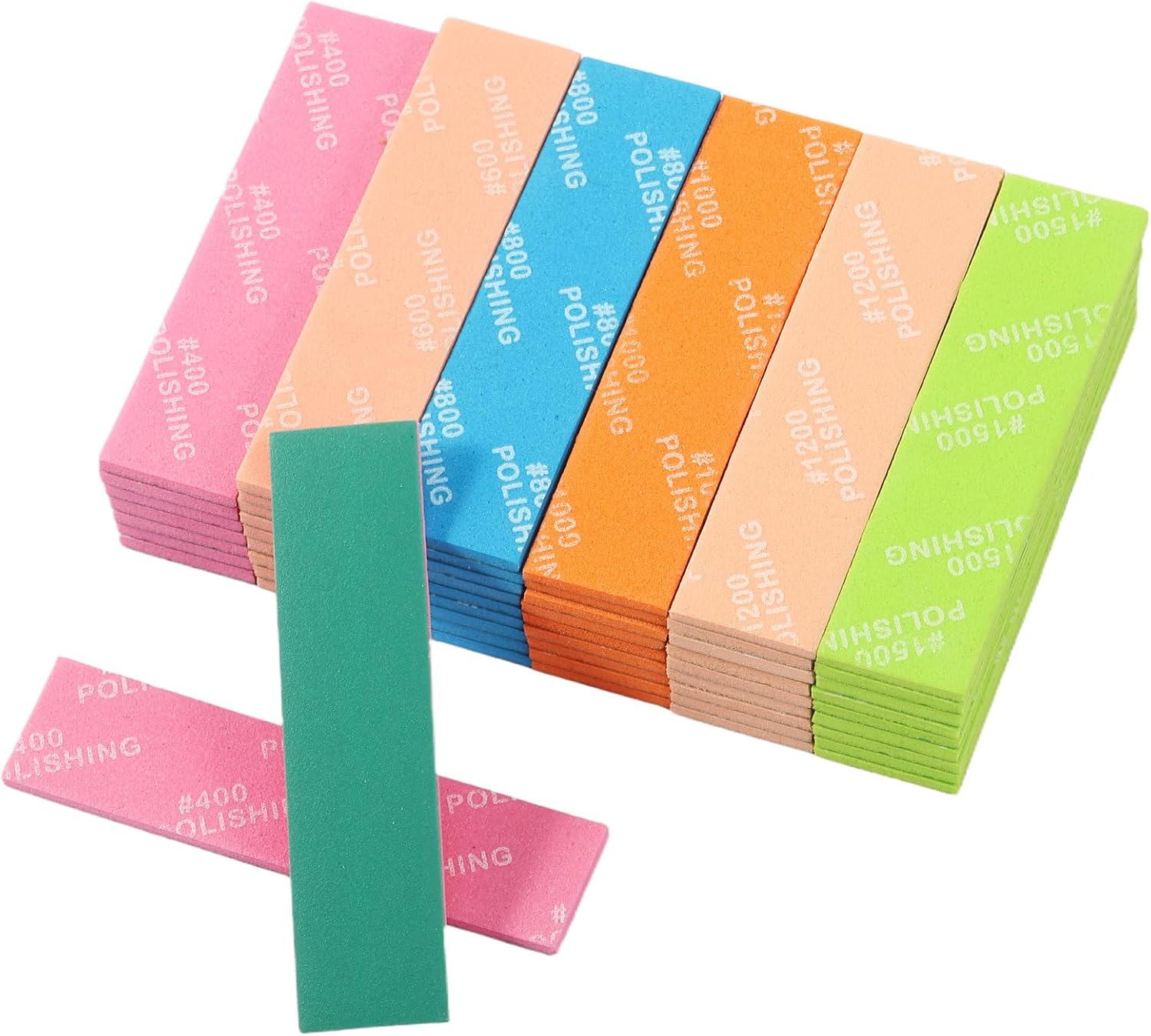 54 Pcs Sanding Sponge for Model, Waterproof Wet Dry Sanding Blocks for Wood, Metal, Plastic, Hobby, Model, Reusable Sandpaper Assortment Set (400, 600, 800, 1000, 1200, 1500 Grit)