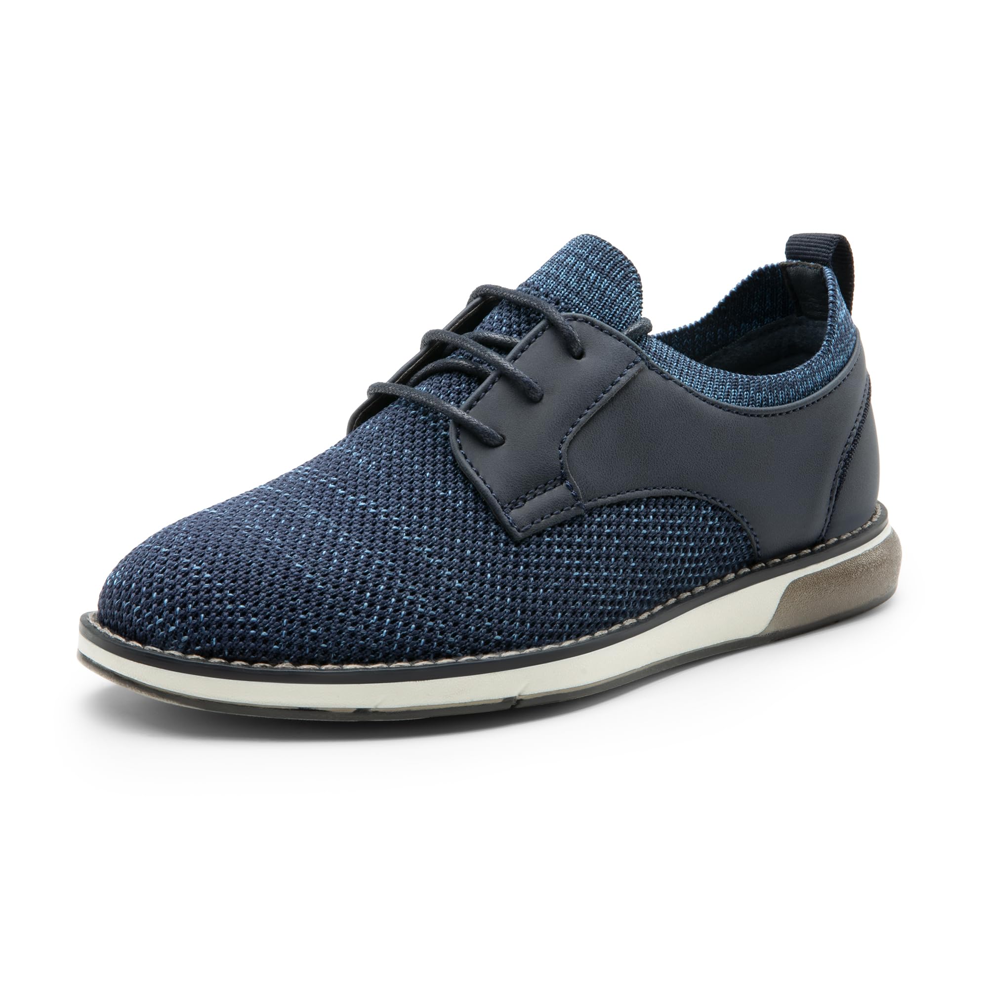 Bruno Marc Schnürhalbschuhe Jungen Anzugschuhe Atmungsaktiv Gestrickter Stoff Oxford Hochzeit Party Schuhe,Size 28.5,Marine,SBOX2403K