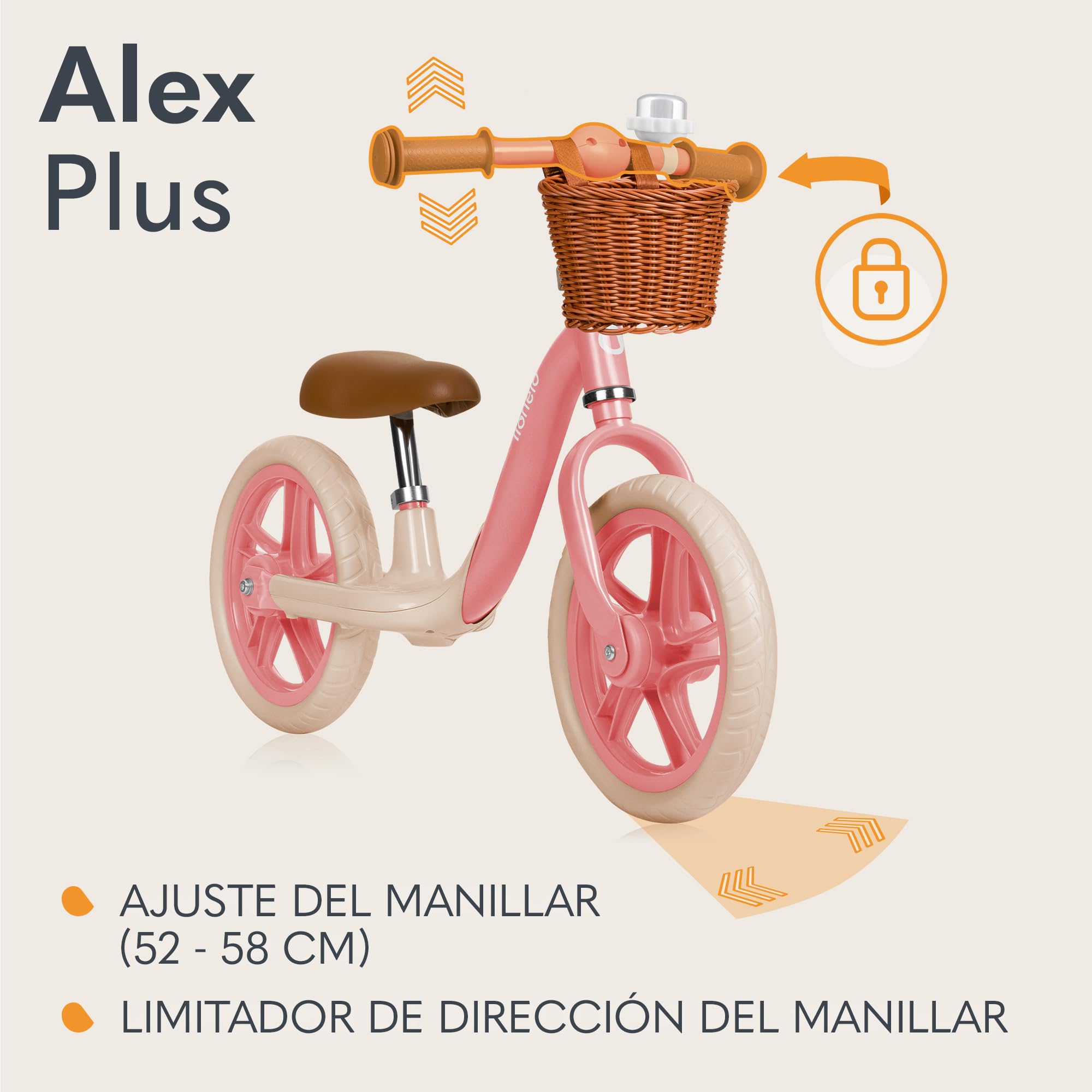 lionelo Alex Bicicleta sin Pedales de 3 años hasta 30 kg, Bicicleta de Equilibrio para Menores, Regulación del Asiento y del Volante, Ruedas Ligeras, Reposapiés Perfilado