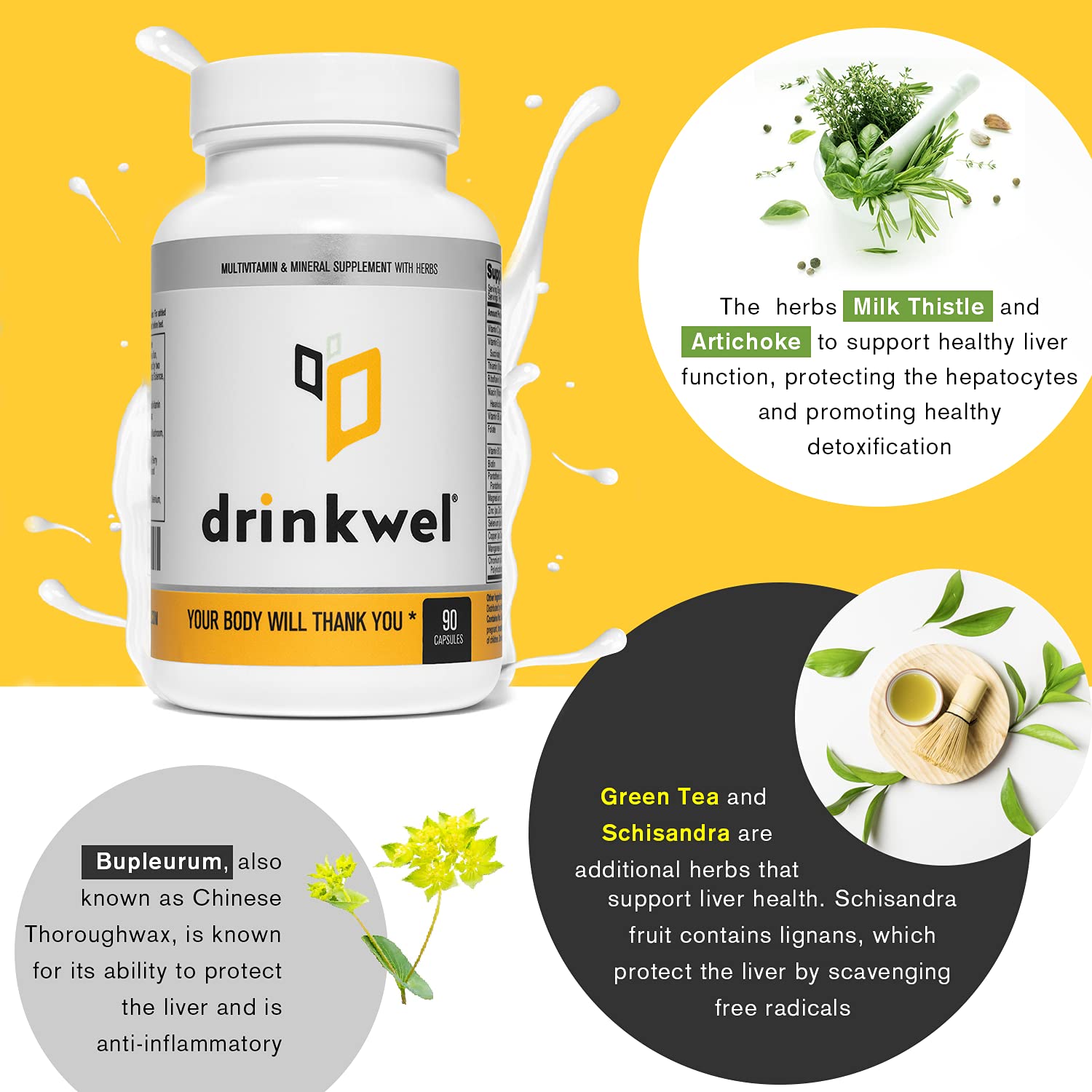 Drinkwel Better Mornings Premium Multivitamin Supplement Liver