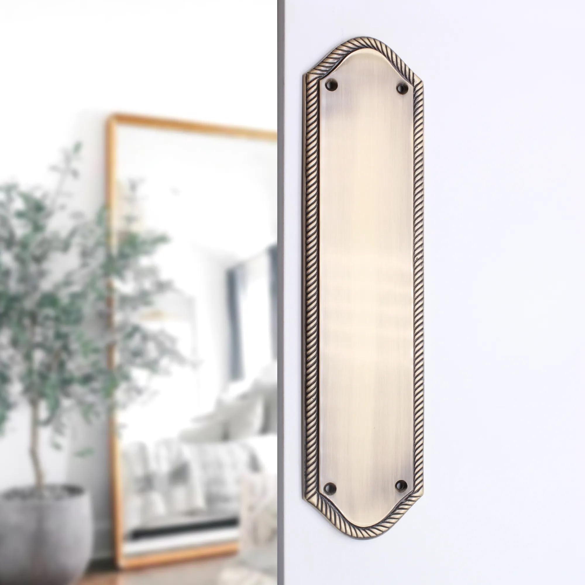 Infinity Decor Plaque de protection en laiton antique avec bords torsadés style géorgien 300 x 75 mm – Idéal pour porte intérieure ou extérieure