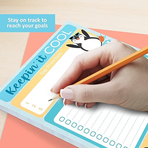 Miniatura 5 de Paquete de planificador diario de 4 diseños de animales, planificador de tareas de productividad diaria de 5.5 x 8.5 pulgadas y rastreador de