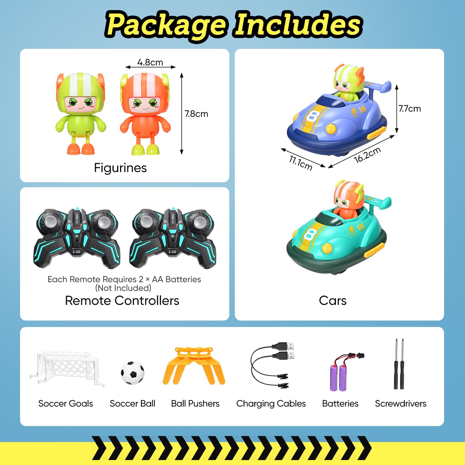 Yigowyigo Remote Control Bumper Cars Toys, RC Ejecting Bumper Vehicle with Light & Music, Car RC Race Vehicles Playset of 2 Players, Gift for Toddler Boys and Girls, Toy Cars for Kids Age 3 4 5 6 - Image 3