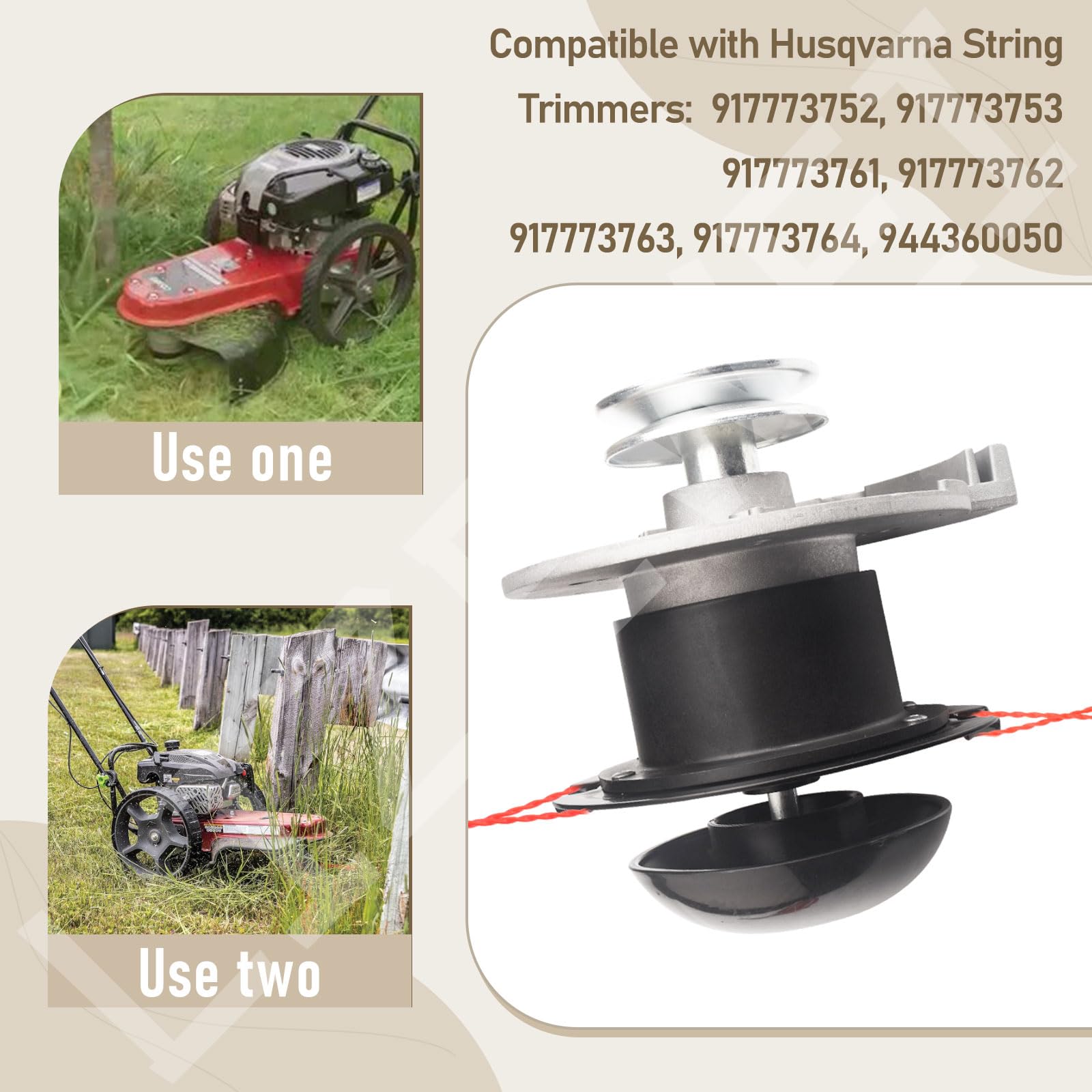 596878501 - Conjunto de husillo de cabezal de recortadora, 532182217, kit de bola y pernos de corte compatible con Husqvarna Poulan Craftsman HU625WT PR22WT 180334 182217 HU625HWT PPWT62522