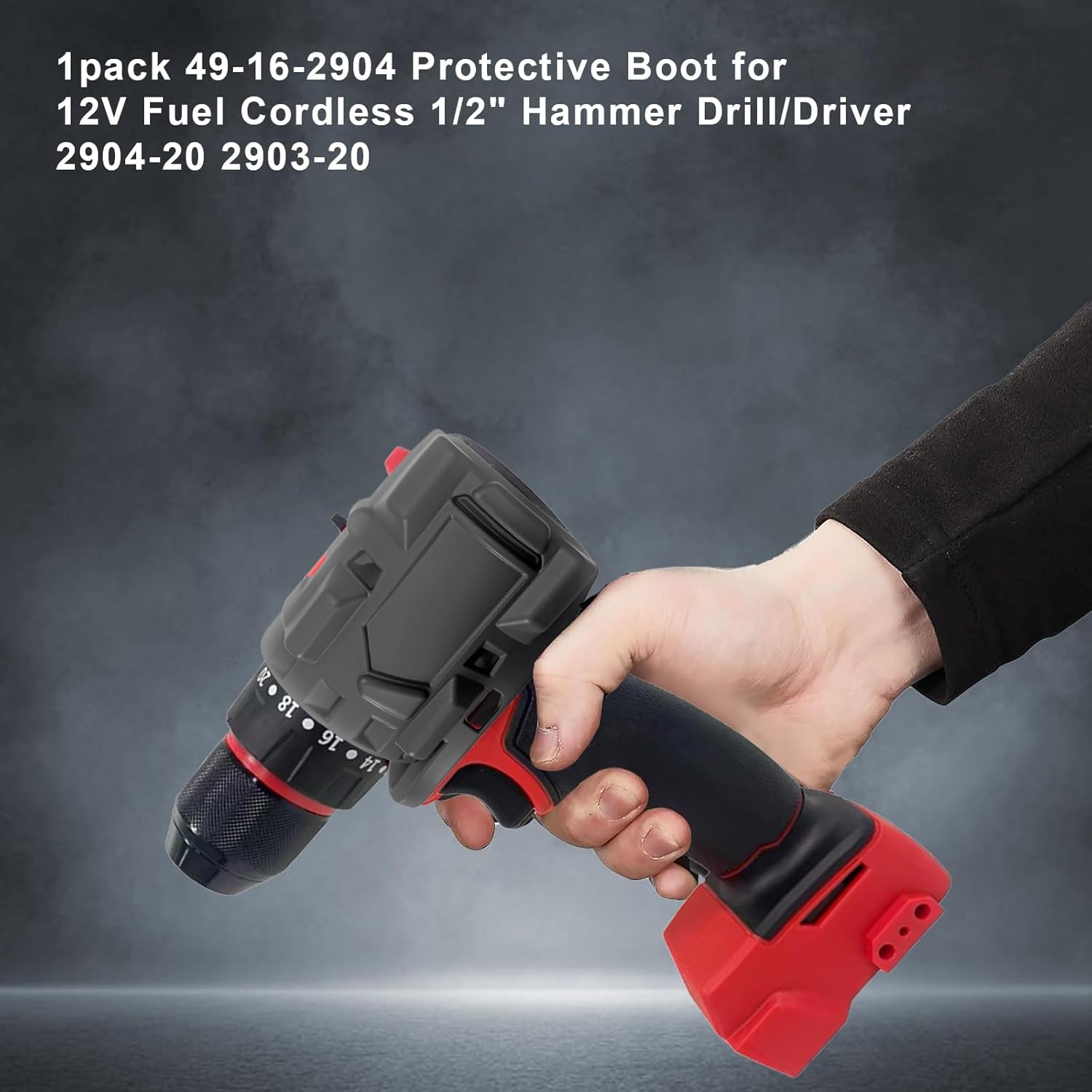 1-Pack Protective Boot for 12V Fuel Cordless 1/2" Hammer Drill/Driver, Compatible with 2904-20, 2903-20 Models, Durable Protection for Impact Wrench & Drill