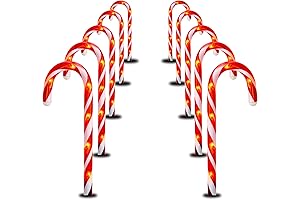 FUNPENY Candy Cane Christmas Pathway Markers Lights