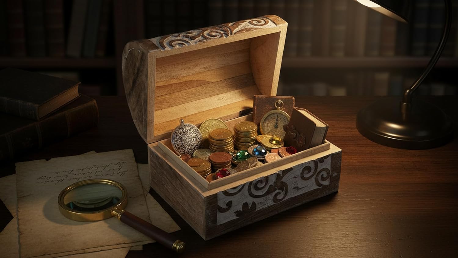 Great Birthday Gift Ideas Handmade Decorative Wooden Jewelry Box Jewelry Organizer Keepsake Box Treasure Chest Trinket Holder Watch Box Storage Lock Box Housewarming Gifts Men Women