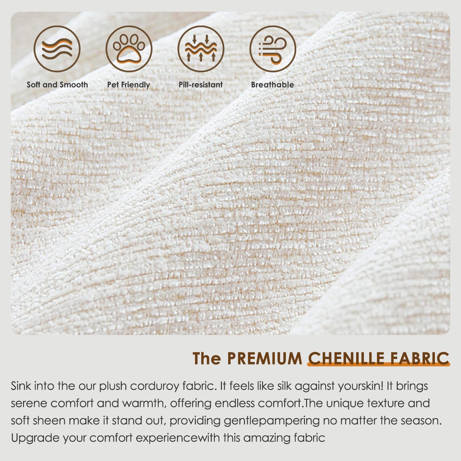 130" Oversized Cloud Couch, Modular L Shaped Sectional Sofa with Deep Seats, High Density Foam No Sag Support, No Assembly Required 4 Seater Washable Fabric Couch for Living Room, White - Image 8