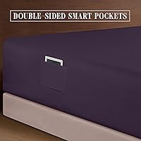 Vista 5 de Elegant Comfort - Juego de sábanas de 4 piezas de microfibra 1500, sábana bajera suave elástica de 18 a 24 pulgadas de profundidad, esquinas tipo