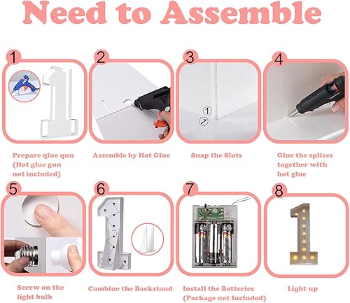 Miniatura 3 de Luces de números de marquesina de 4 pies, letreros digitales de mosaico de globo grande, kit de fiesta digital para decoración de fiesta de