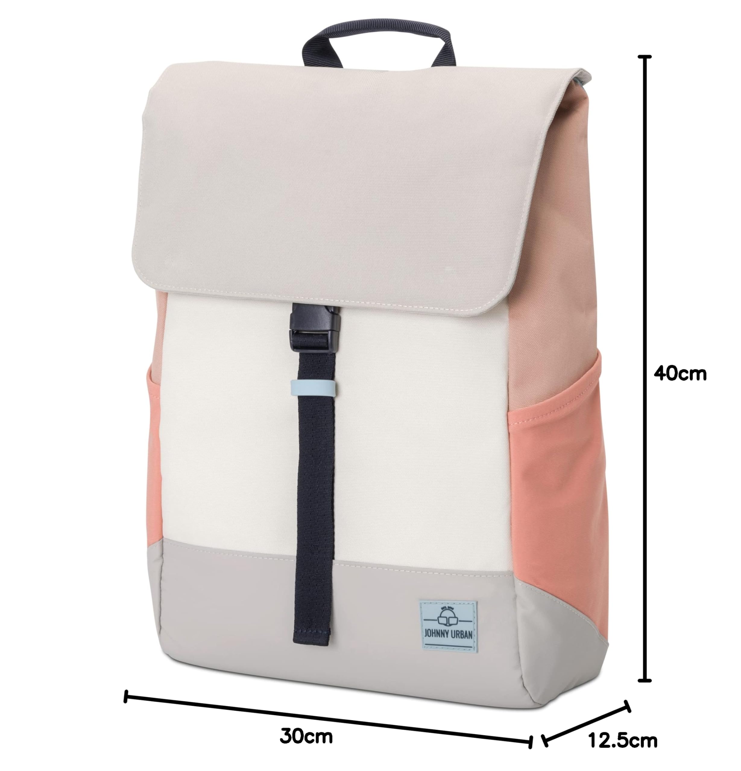 Johnny Urban Mochila Mujer & Hombre Beis Rosa - Mika | Grande Macuto para Viaje, Universidad, Oficina - Mochilas con Compartimento para Portátil - Repelente al Agua