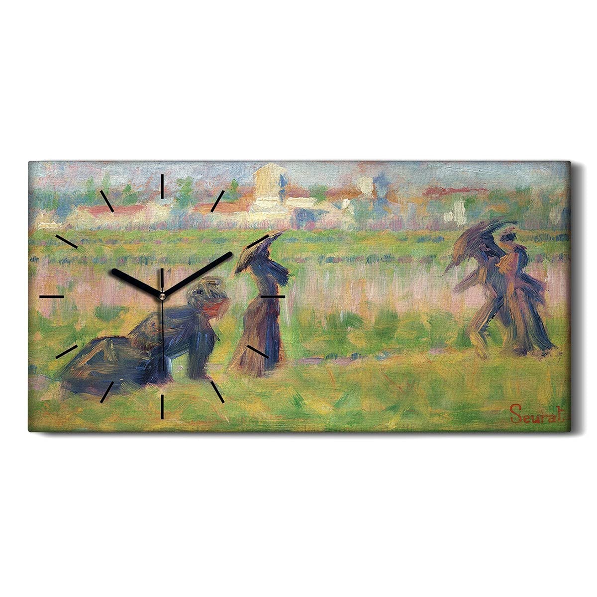Horloge sur Toile Silencieuse sans Tic-Tac Tableau Mural Déco 60x30cm