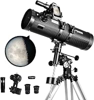 SOLOMARK 130mm Newtonian Teleszkóp Német Ekvatoriális Állvánnyal - 650mm Fókusztávolság, Mobiladapterrel, Barlow Lencsével, Csillagászati Me 1