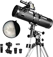 SOLOMARK Telescópio Refletor Newtoniano 130EQ para Adultos, com Adaptador de Smartphone e Filtro de Lua T 13%