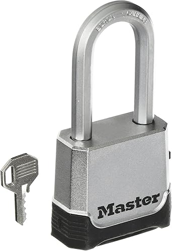 Master Lock M176XDLH Candado de cuerpo fundido a presión de zinc de 2 pulgadas con grillete de 2 pulgadas combinación o llave