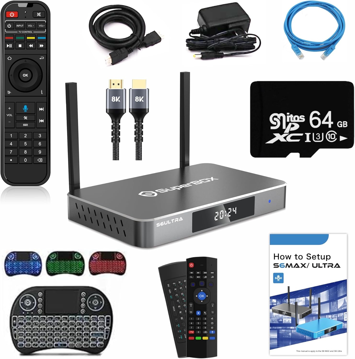 S6 Ultra TV Box with Voice Remote, Android 12, 4GB/64GB, Wi-Fi 6