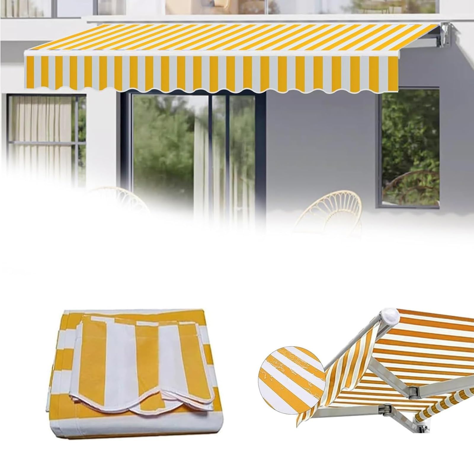 Toile de remplacement auvent terrasse 4,88x3,05m tissu protection