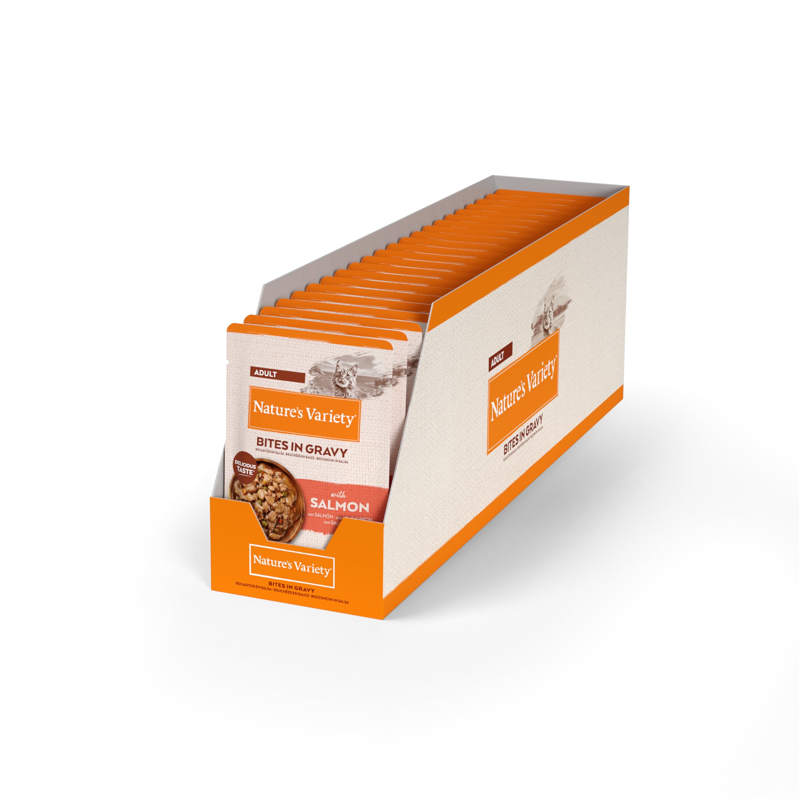 Nature's Variety Original Bites in Gravy Salmon Pouches for Adult Cats