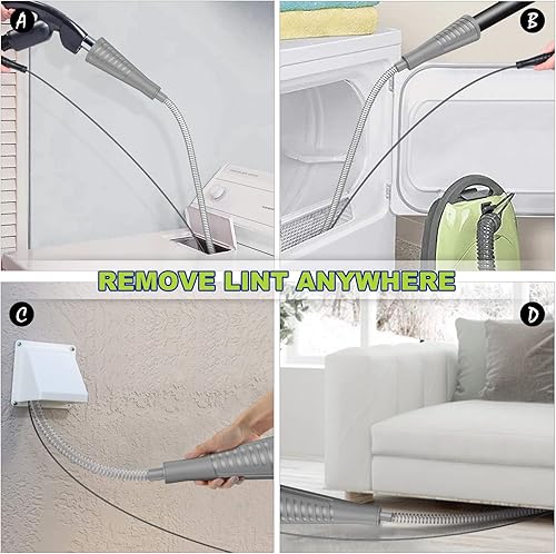 Miniatura 10 de Sealegend Kit de limpieza de ventilación de secadora, accesorio de manguera de vacío de pelusa para secadora, herramientas de limpieza de pelusa