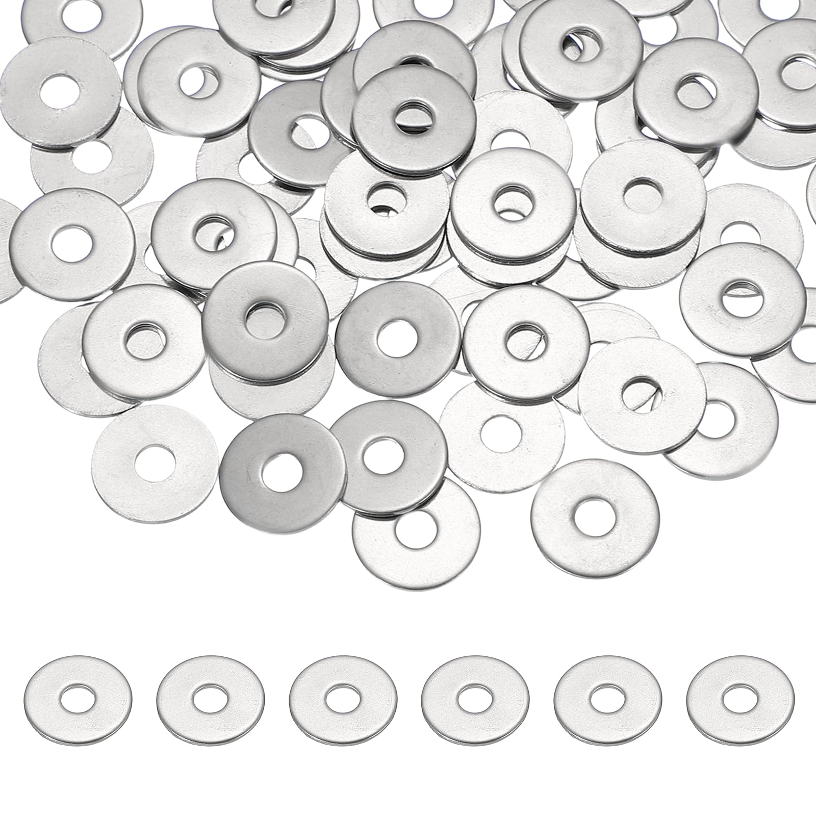 PATIKIL M4 x 15mm Metal Screw Washers Set, 66Pcs 304 Stainless Steel Flat Washers for Screws Bolts Factories Home Outdoor Projects