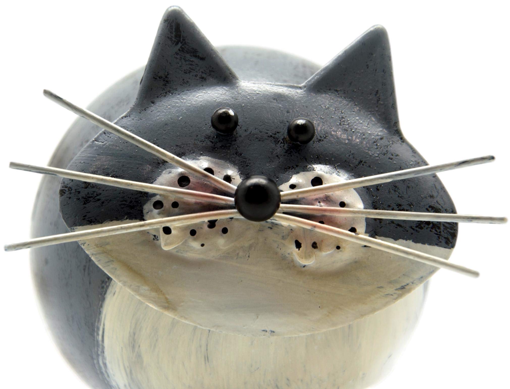 Fountasia Fun Bobbin' Ornamento Gatto In Metallo Dipinto A Mano - Molle Antivento Per Interni Ed Esterni - Regalo Per Amanti Dei Gatti - 2