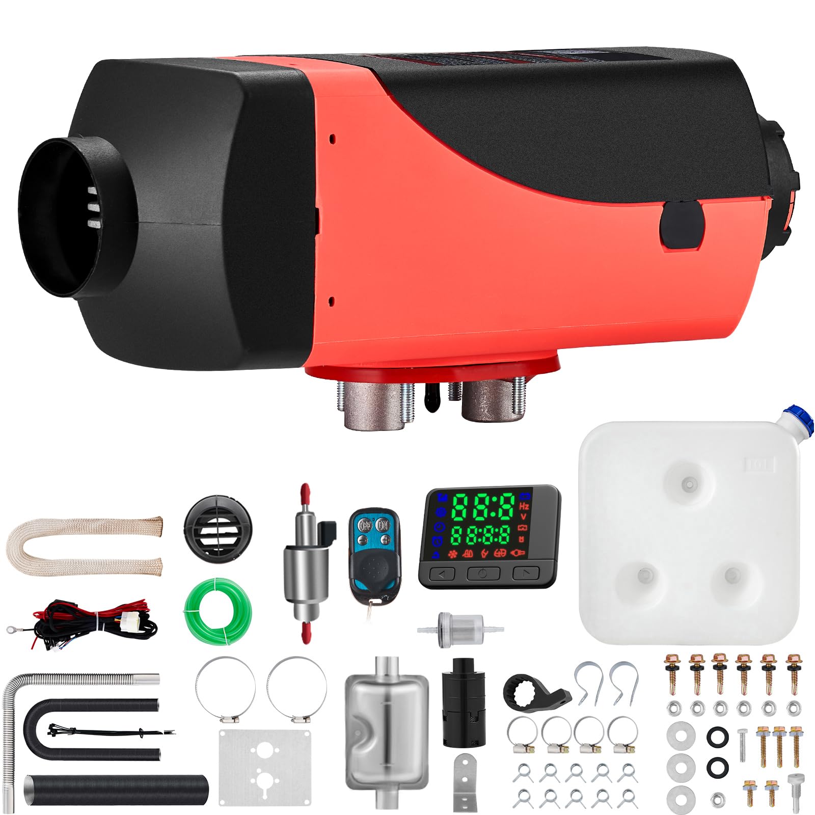 FlowerW 2KW Air Diesel Heater Planar 12 V grzejnik postojowy z tłumikiem grzejnik wysokoprężny przełącznik lcd 10 l zbiornik do samochodów ciężarowych kempingowych i przyczep kempingowych