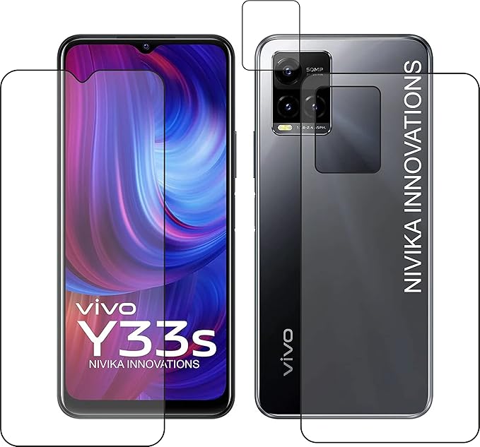 Nivika Innovations Vivo Y33s screen protection | Ultra Premium Unbreakable Scratch resistance 9H with eye care (combo(front clear+front matte+front antiblue))