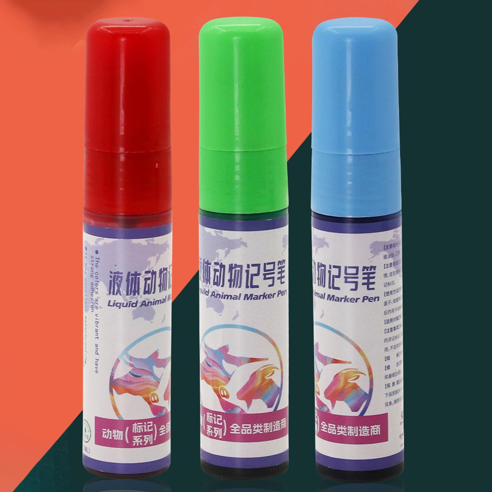 Peinture de Marquage pour Bétail,Lot De 3 Crayons D'Identification Pour Animaux,Crayons de Marquage pour Ovins - pour Bovins, Ovins, Caprins et l'Agriculture