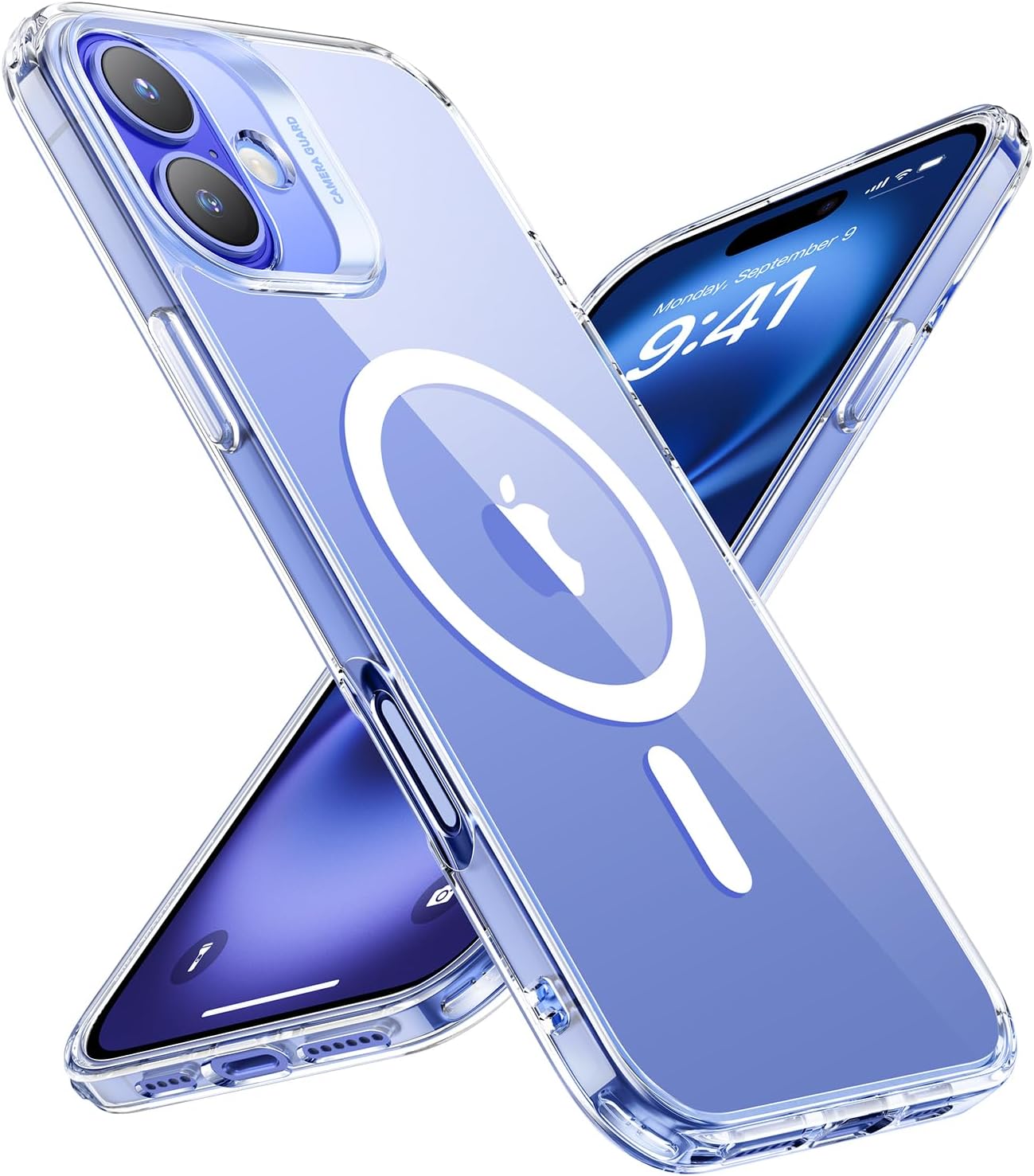 ESR for iPhone 16 Plus Case, Compatible with MagSafe, Shockproof Military-Grade Protection, Magnetic Phone Case for iPhone 16 Plus, Classic Hybrid Case (HaloLock), Clear