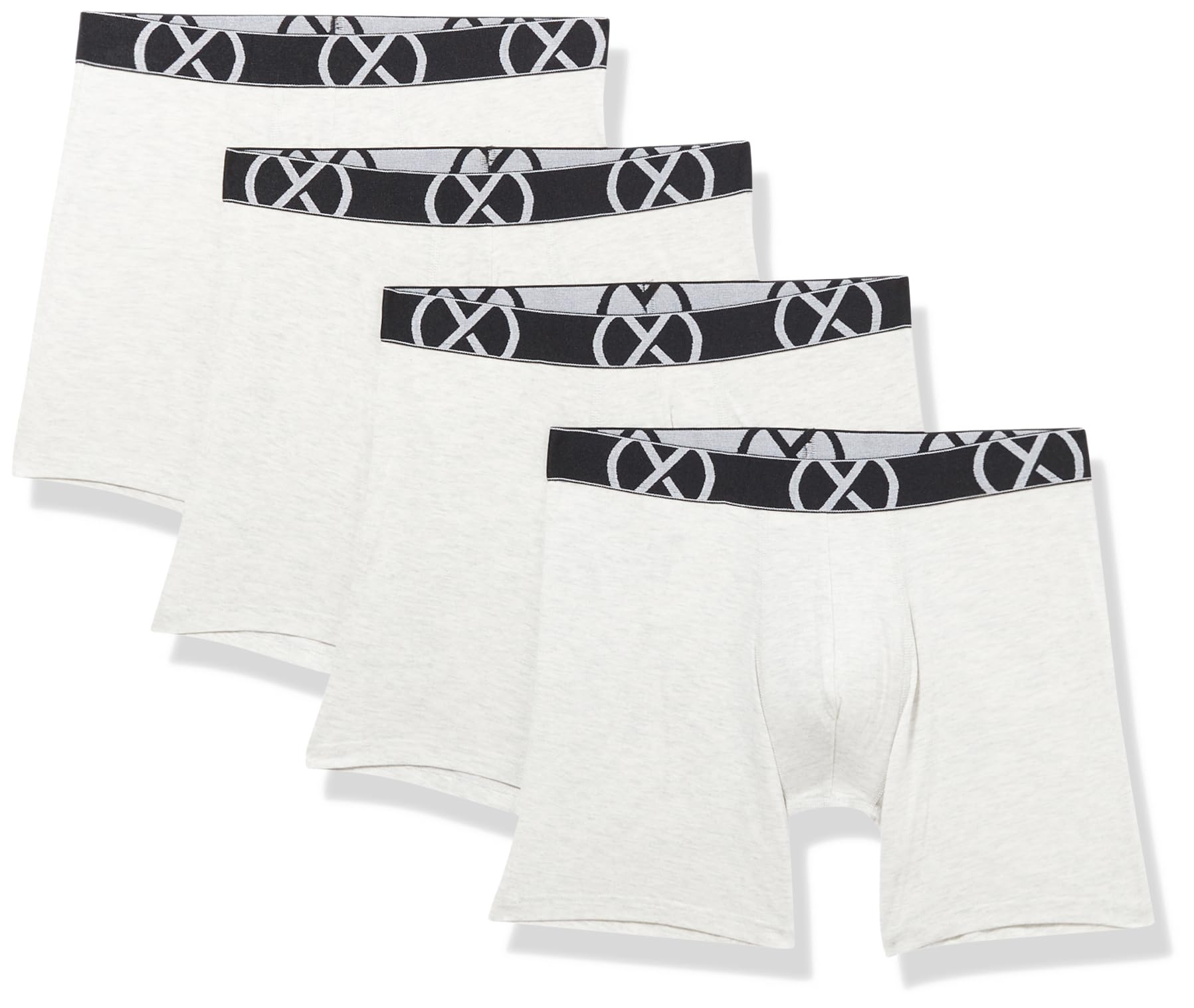 2(X)Ist Men's 4Pk Heather Grey (X) Modal 4-Pack Boxer Brief, L